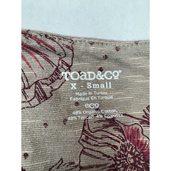 Toad & Co. Rosemarie Floral Organic Cotton Comfort Neutral Boho Hiking Dress XS - Picture 2 of 6